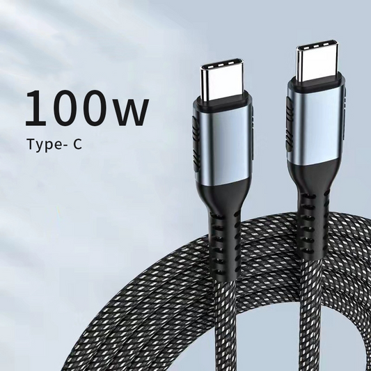 Braided,USB C to USB C Cable, 100W PD 5A Fast Charging Type C to Type C Cable [6.6ft], Nylon Braided USB-C Cord Phone Charger for iPhone 15 Samsung S22 Note 20 iPad Pro MacBook Tablets LG Google etc.